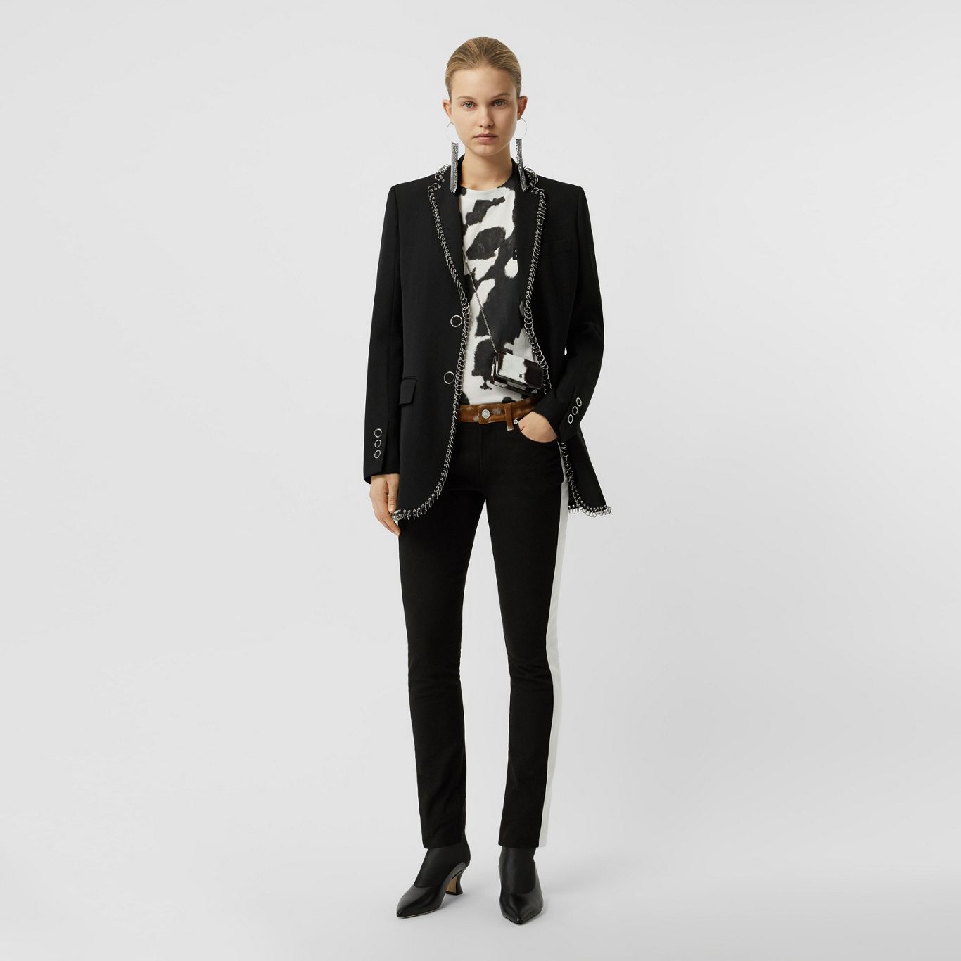 Ring-pierced Wool Tailored Jacket